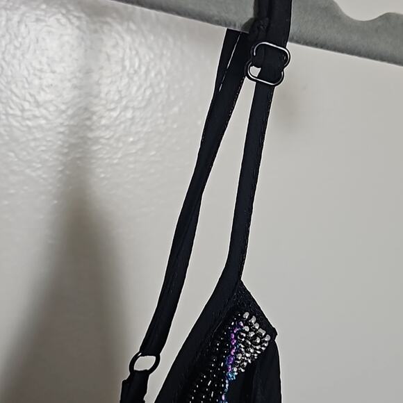 EUC Express Strappy Beaded V Neck Slip Dress Sz Medium - Picture 11 of 12